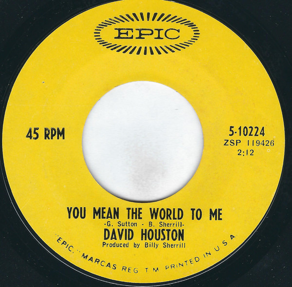 David Houston - You Mean The World To Me / Don't Mention Tomorrow (7", Single, Styrene, Ter)
