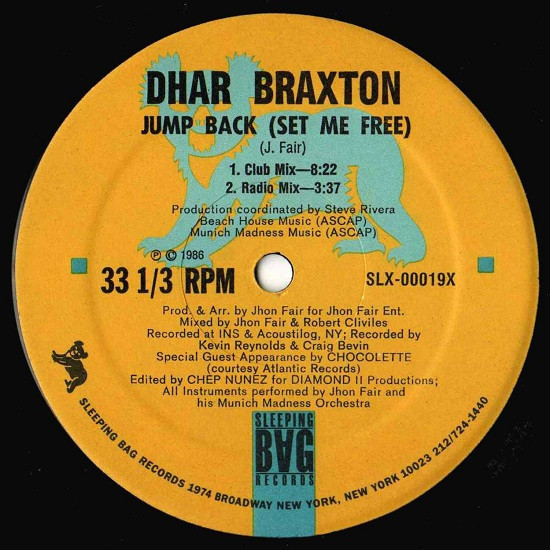 Dhar Braxton - Jump Back (Set Me Free) (12")