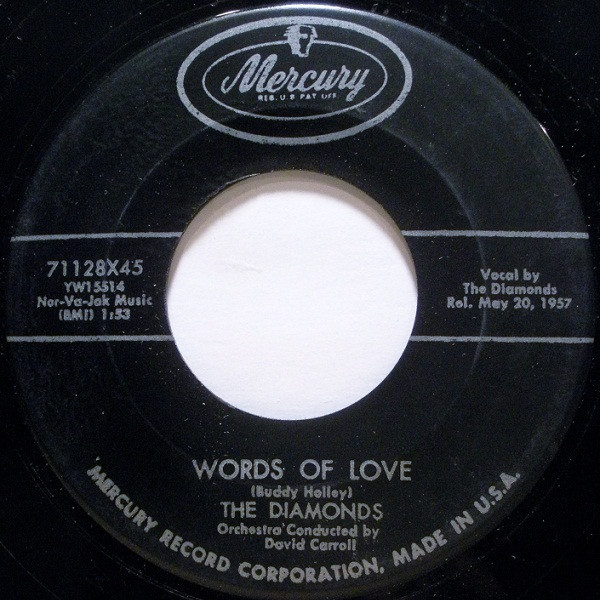 The Diamonds - Words Of Love (7", Single)