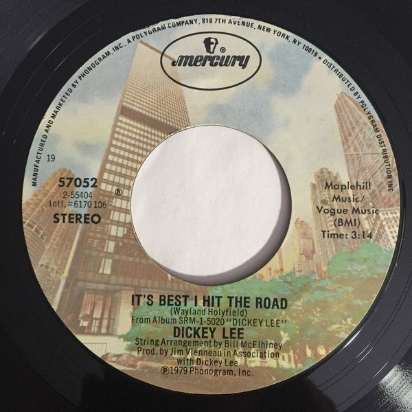 Dickey Lee - It's Best I Hit The Road / Honky Tonk Hearts (7")