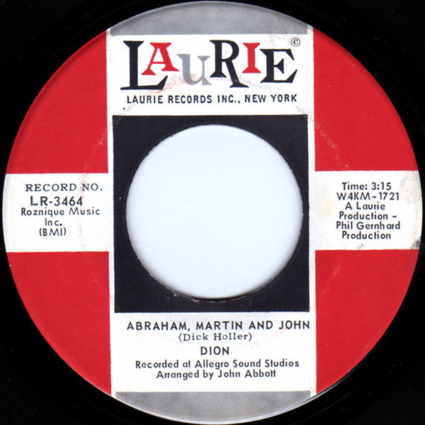 Dion (3) - Abraham, Martin And John / Daddy Rollin' (7", Single, Ind)