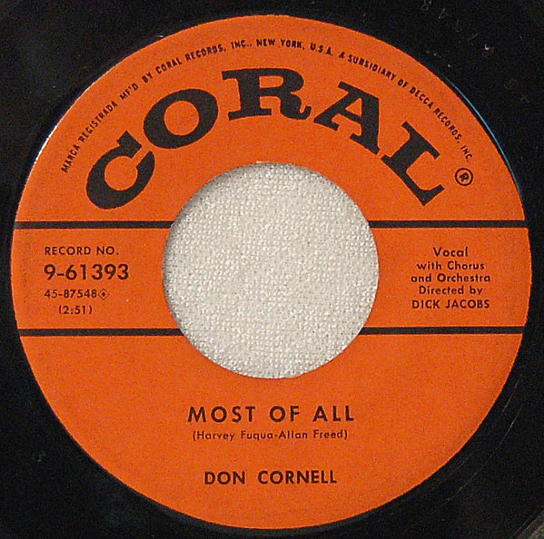 Don Cornell - Most Of All / The Door Is Still Open To My Heart (7")