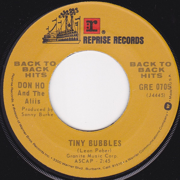 Don Ho And The Aliis - Tiny Bubbles / Do I Love You? (7", RE)