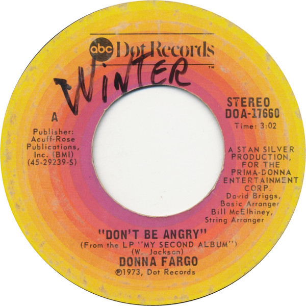Donna Fargo - Don't Be Angry (7", Single)