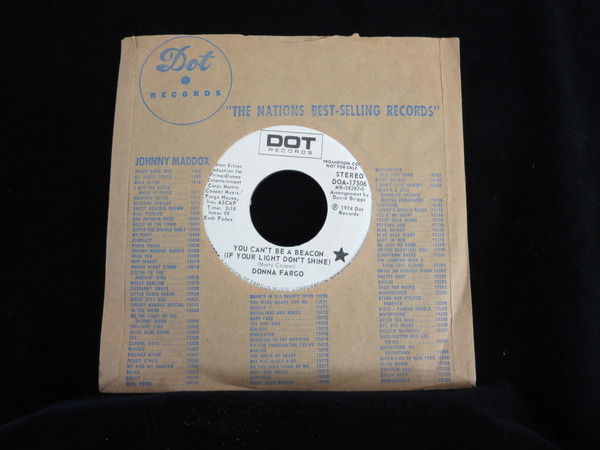 Donna Fargo - You Can't Be A Beacon (If Your Light Don't Shine) (7", Mono, Promo)