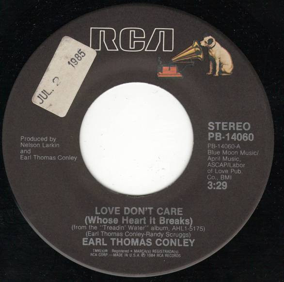 Earl Thomas Conley - Love Don't Care (Whose Heart It Breaks) (7", Single, Styrene)