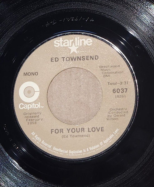 Ed Townsend - For Your Love / Over And Over Again (7", Single, RE)