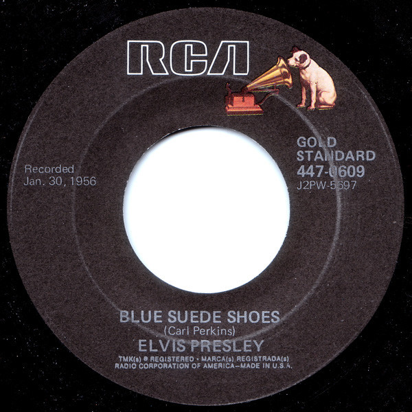 Elvis Presley - Blue Suede Shoes / Tutti Frutti (7", Single, RE, Ind)