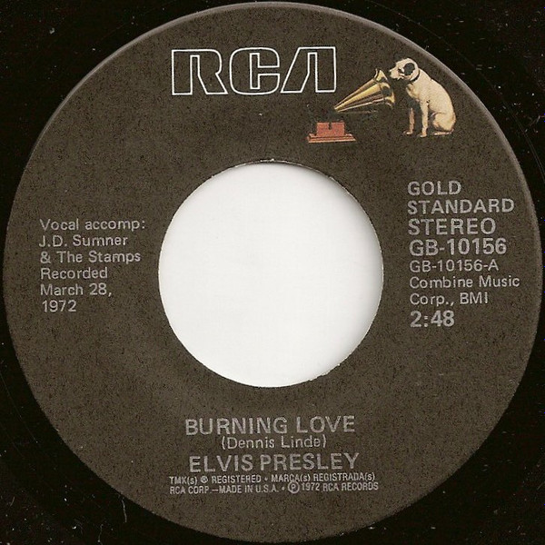 Elvis Presley - Burning Love (7", Single, RE, Ind)