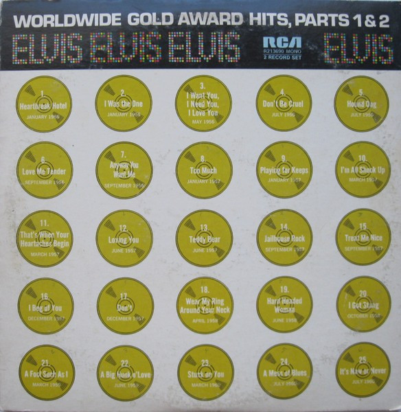 Elvis Presley - Worldwide Gold Award Hits, Parts 1 & 2 (2xLP, Comp, Mono, RP)