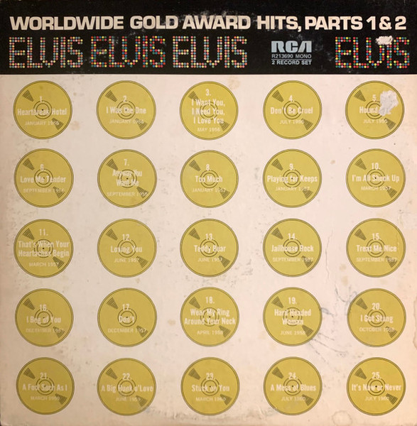 Elvis Presley - Worldwide Gold Award Hits, Parts 1 & 2 (2xLP, Comp, Mono, RP)