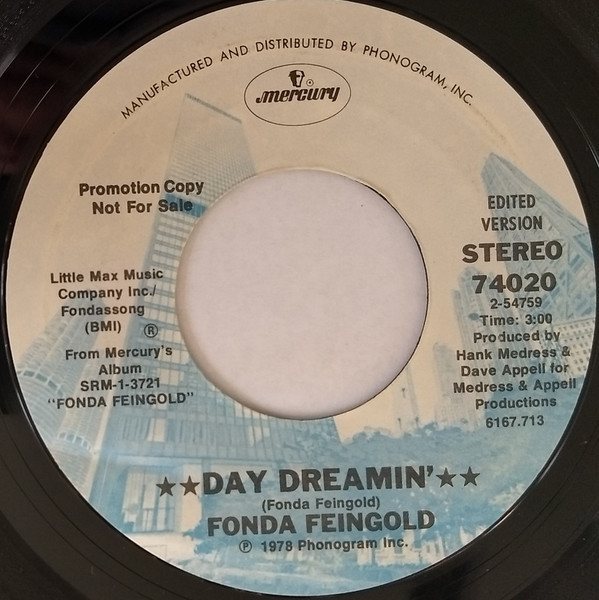 Fonda Feingold - Day Dreamin' (7", Single, Promo)
