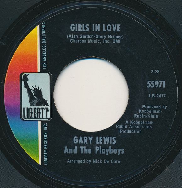 Gary Lewis And The Playboys* - Girls In Love (7", Single, Styrene, She)
