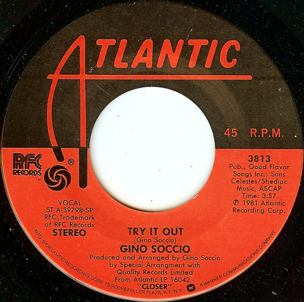 Gino Soccio - Try It Out (7", Single, SP)
