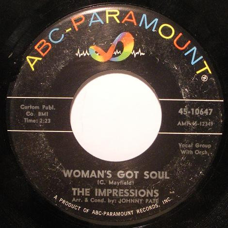 The Impressions - Woman's Got Soul (7", Single)