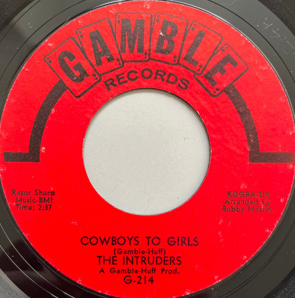 The Intruders - Cowboys To Girls / Turn The Hands Of Time (7", Single)