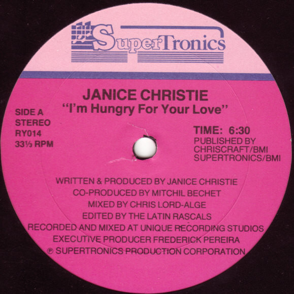 Janice Christie - I'm Hungry For Your Love (12", Single)