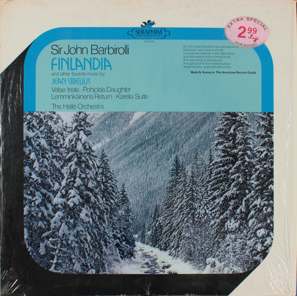 Jean Sibelius  /  The Hallé Orchestra*, Sir John Barbirolli - Finlandia And Other Favorite Music By Sibelius (LP, Album, RE)