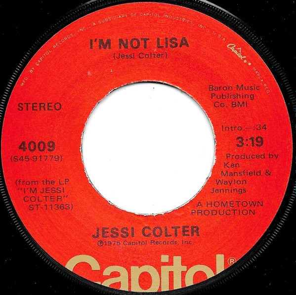 Jessi Colter - I'm Not Lisa (7", Single, Jac)