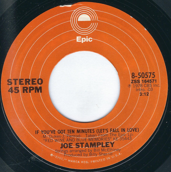 Joe Stampley - If You've Got Ten Minutes (Let's Fall In Love) (7", Styrene, Ter)
