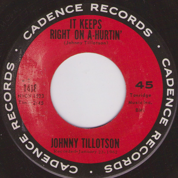 Johnny Tillotson - It Keeps Right On A-Hurtin' (7", Roc)