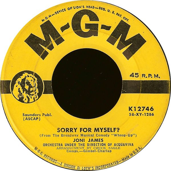 Joni James - Sorry For Myself? / There Must Be A Way (7")