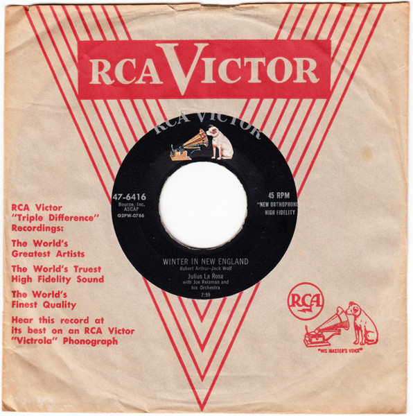 Julius La Rosa - Winter In New England / Lipstick And Candy And Rubbersole Shoes (7", Single)