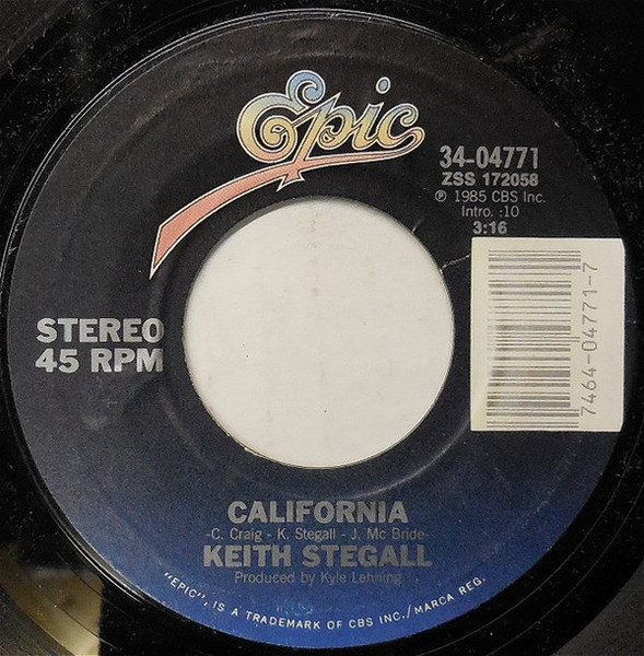 Keith Stegall - California (7", Single, Styrene, Car)