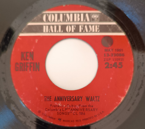 Ken Griffin (2) - The Anniversary Waltz (7", Single)