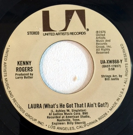 Kenny Rogers - Laura (What's He Got That I Ain't Got) (7", Single)