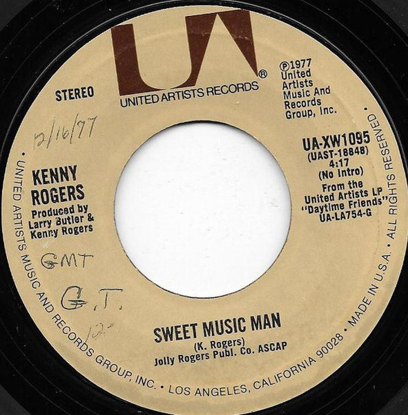 Kenny Rogers - Sweet Music Man (7", Single, Styrene, Ter)