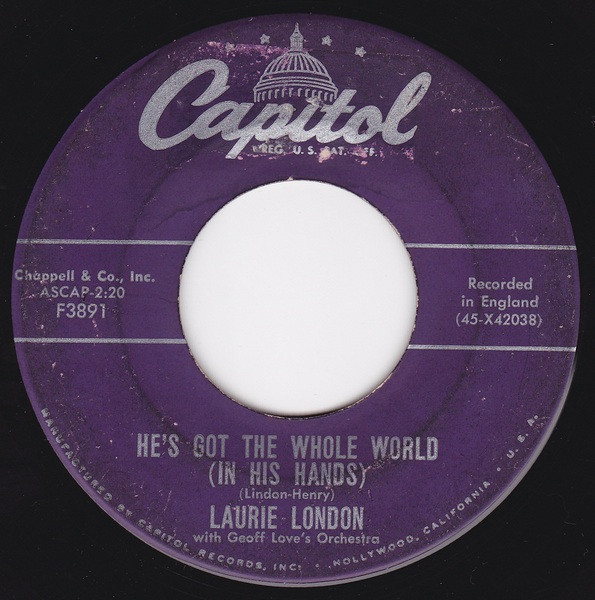 Laurie London - He's Got The Whole World (In His Hands) (7", Single, Mono, Los)