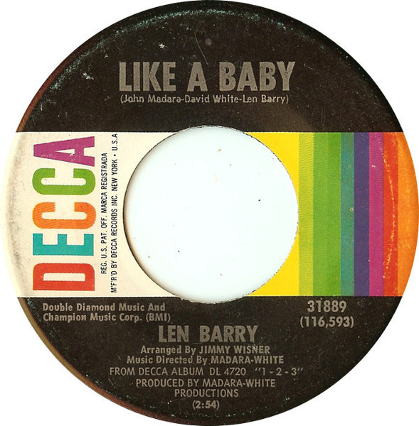 Len Barry - Like A Baby (7", Single, Pin)