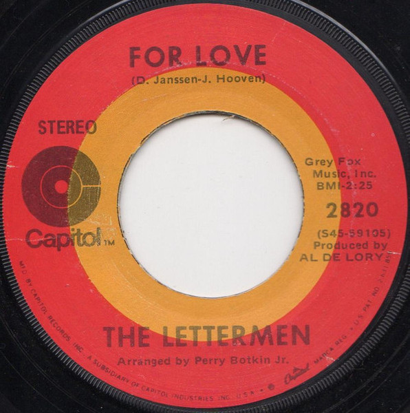 The Lettermen - For Love / She Cried (7", Jac)