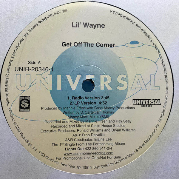 Lil' Wayne* - Get Off The Corner (12", Promo)