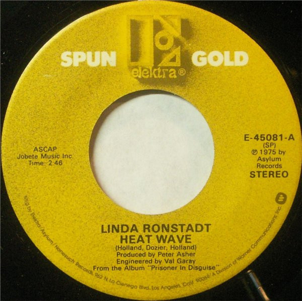 Linda Ronstadt - Heat Wave / Tracks Of My Tears (7", Single)