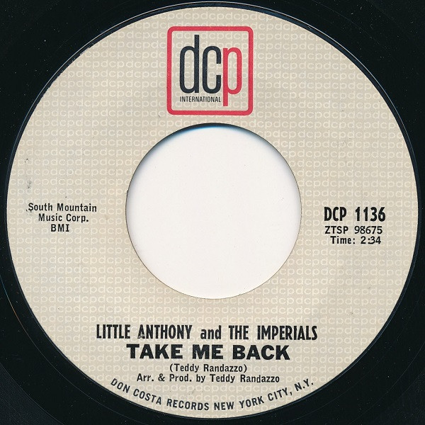 Little Anthony And The Imperials* - Take Me Back (7", Single, Mono, Styrene, Ter)