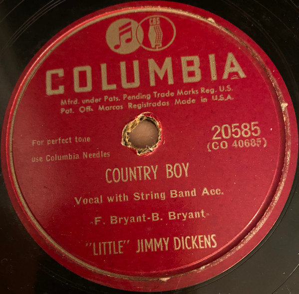 "Little" Jimmy Dickens* - Country Boy / I'm Fading Fast With The Time (Shellac, 10")