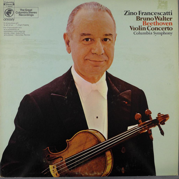 Beethoven* – Zino Francescatti, Columbia Symphony Orchestra, Bruno Walter - Violin Concerto (LP, RE)