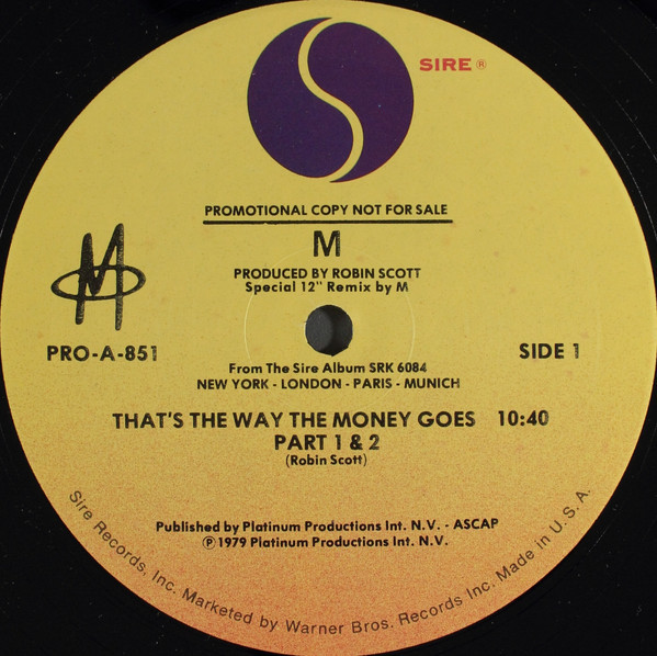 M (2) - That's The Way The Money Goes (12", Promo)