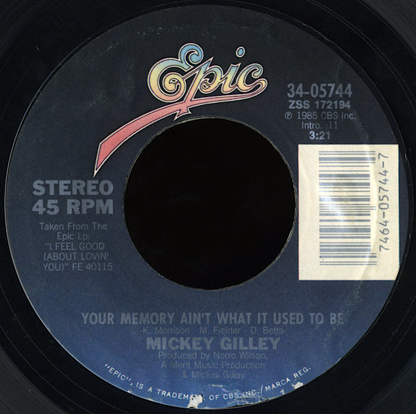 Mickey Gilley - Your Memory Ain't What It Used To Be / Lonely Nights, Lonely Heartache (7", Single, Styrene, Pit)