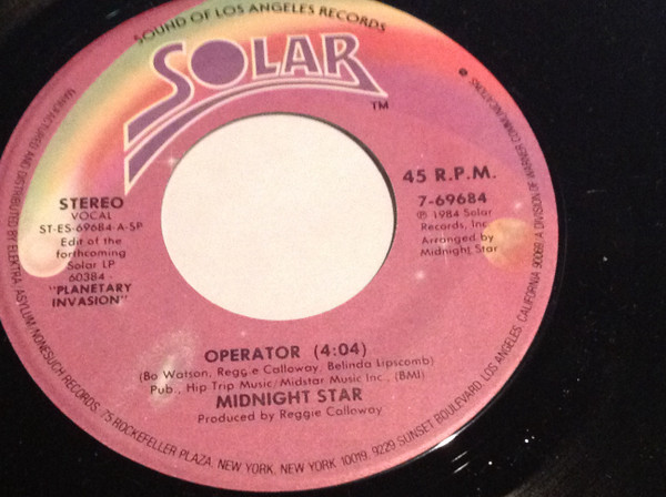 Midnight Star - Operator (7", Single, SP )
