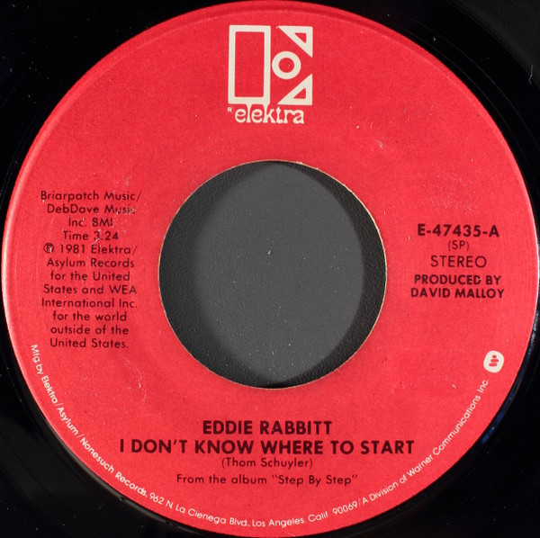 Eddie Rabbitt - I Don't Know Where To Start (7", Spe)
