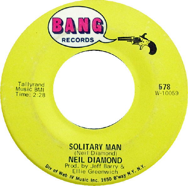 Neil Diamond - Solitary Man (7", Single, Mono)