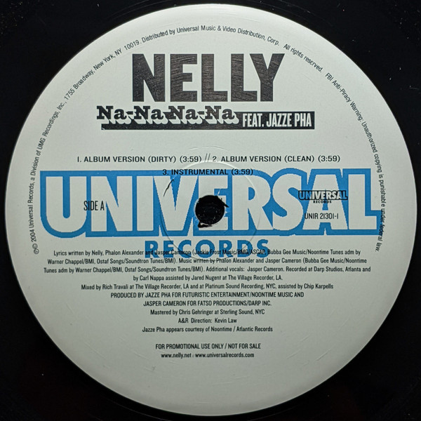 Nelly Feat. Jazze Pha - Na-Na Na-Na (12", Promo)