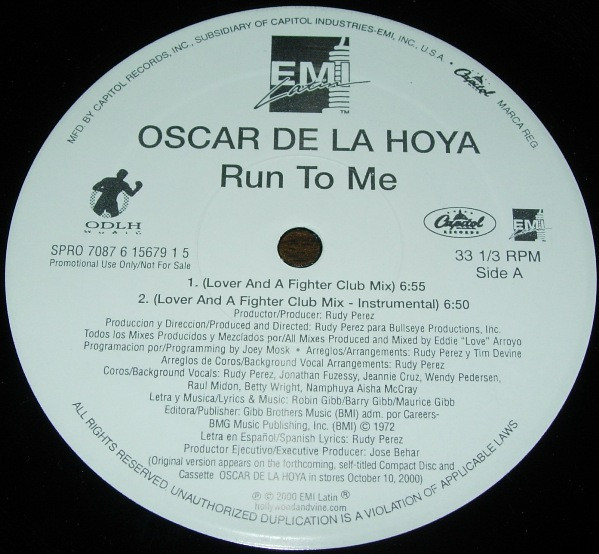 Oscar De La Hoya (2) - Run To Me (12", Promo)
