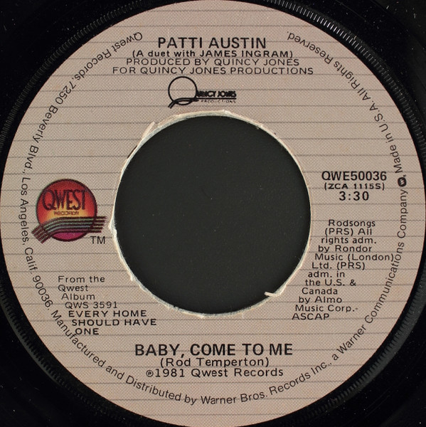 Patti Austin - Baby, Come To Me / Solero (7", Single, Win)