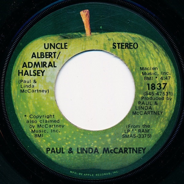 Paul & Linda McCartney - Uncle Albert / Admiral Halsey (7", Scr)