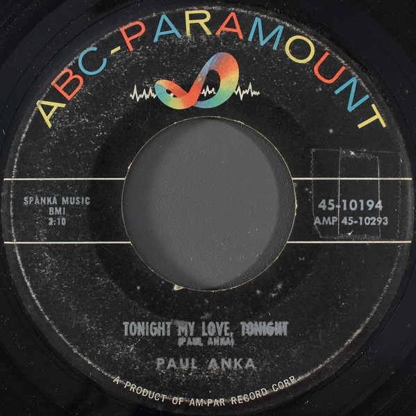 Paul Anka - Tonight My Love, Tonight (7")