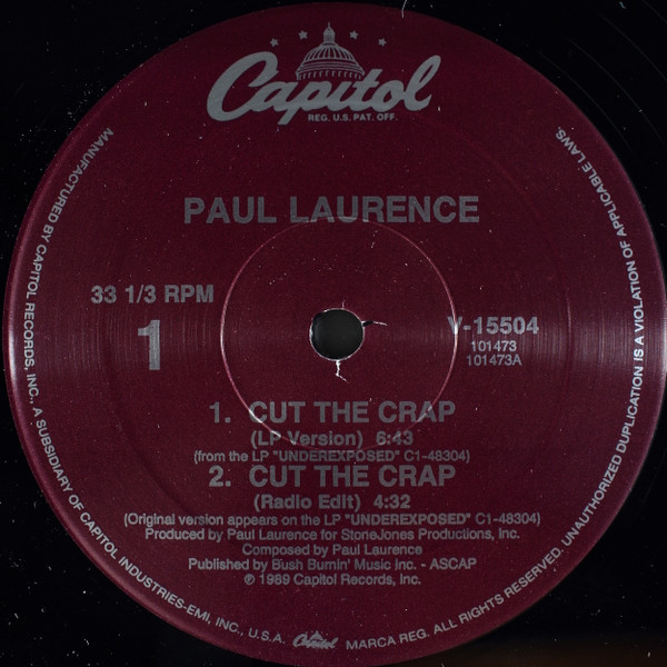 Paul Laurence - Cut The Crap (12")